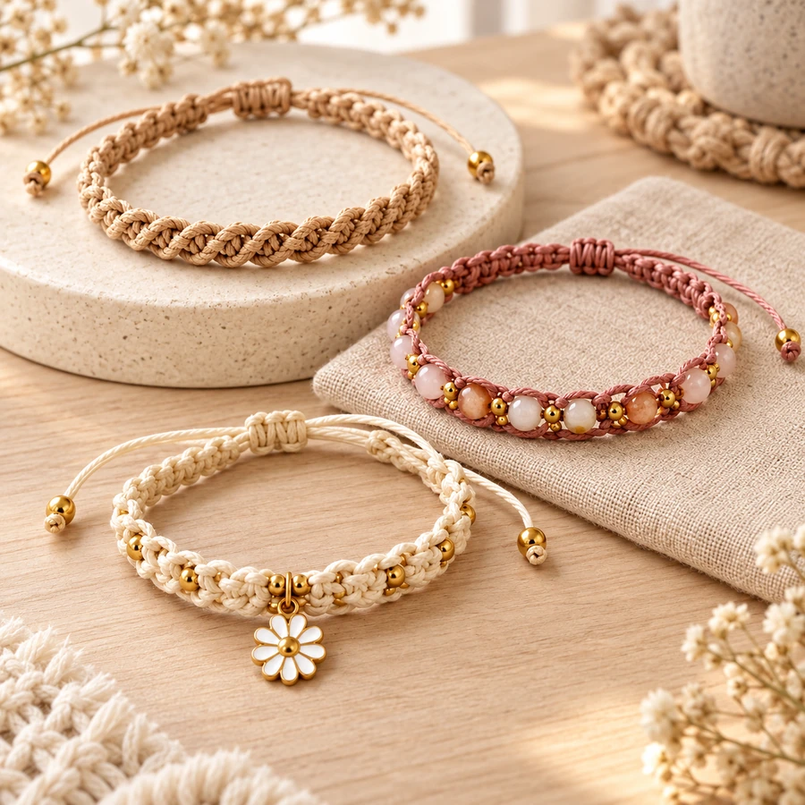 Square product preview of the Macramé Bracelet Set - Trio digital pattern collection
